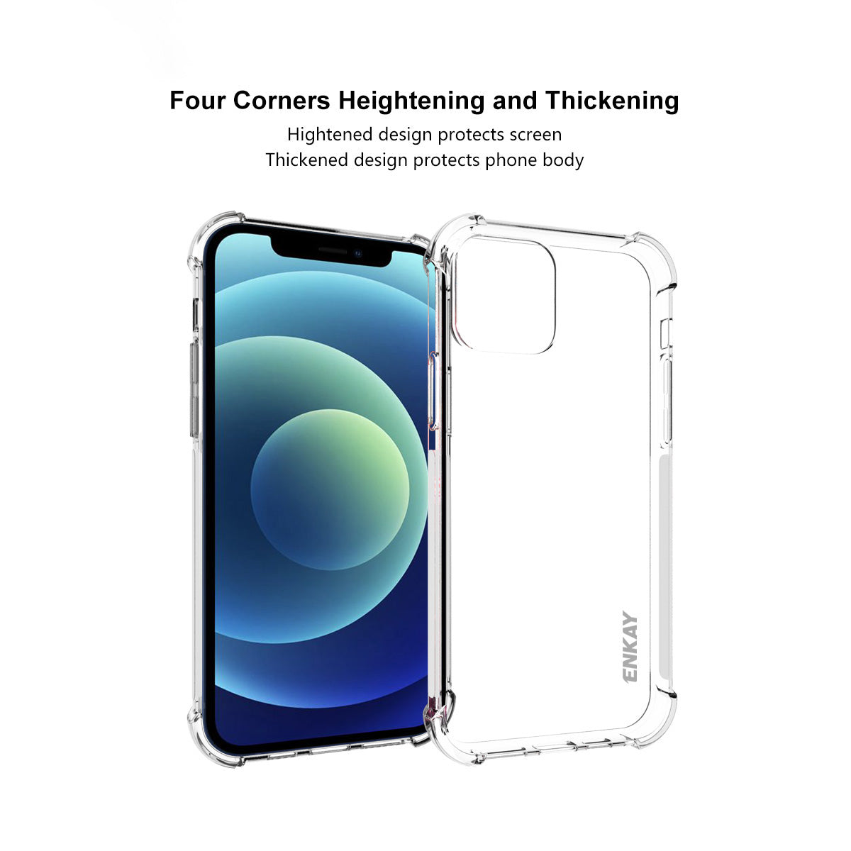ENKAY protiskluzové čiré pouzdro TPU s 0,26 mm 9H 2,5D tvrzeným sklem pro iPhone 12 12 Pro ENKAY protiskluzové čiré pouzdro TPU s 0,26 mm 9H 2,5D tvrzeným sklem pro iPhone 12 12 Pro